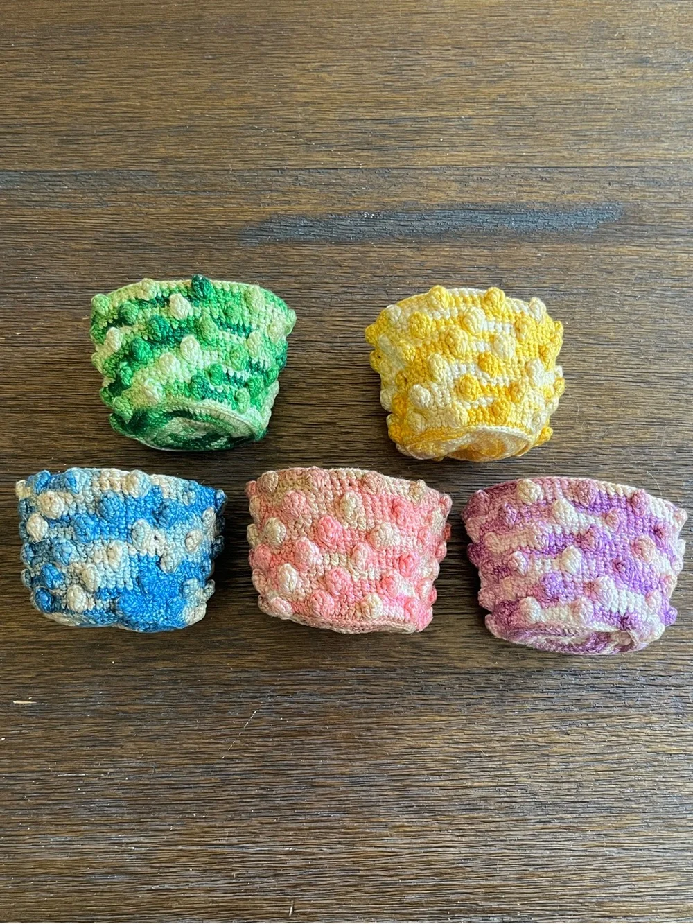 Hobnail Crocheted Mini Decorative Holders 2-1/4”